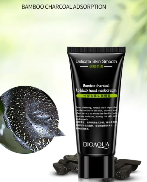 BIOAQUA Charcoal Blackhead Remover Mask – Deep Pore Cleansing with Bamboo Charcoal – 60g