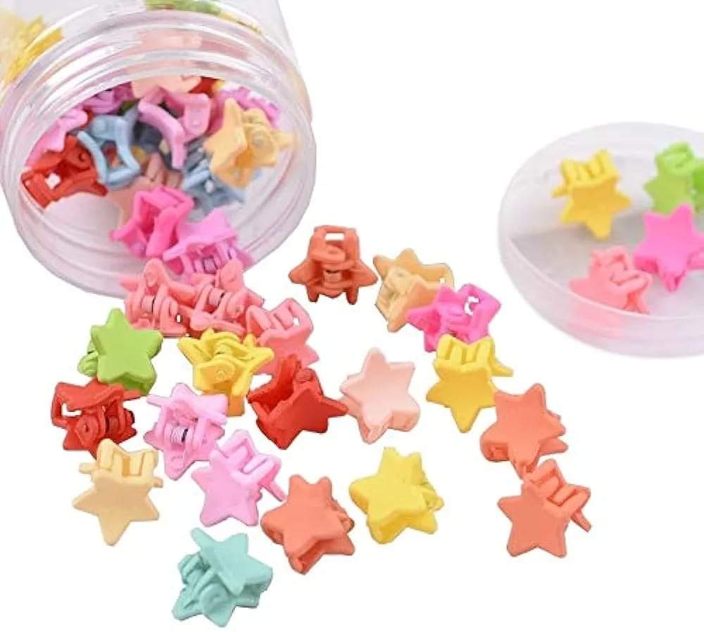 50 Pcs Hair Clip Set with Storage Box – Colorful Plastic Clutch Clips for Women & Girls