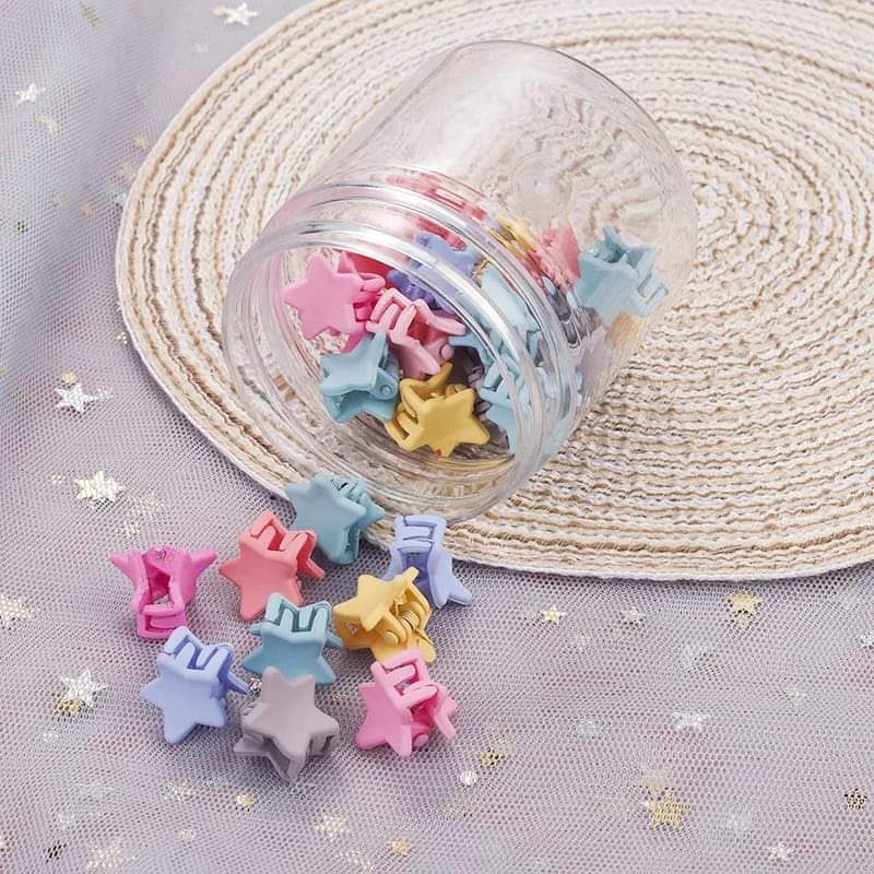 50 Pcs Hair Clip Set with Storage Box – Colorful Plastic Clutch Clips for Women & Girls