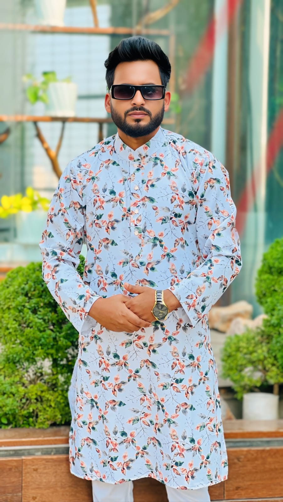 Digital Print Panjabi – Stylish China Stitch Cotton Kurta | M L XL Size Available | Festival Wear BD