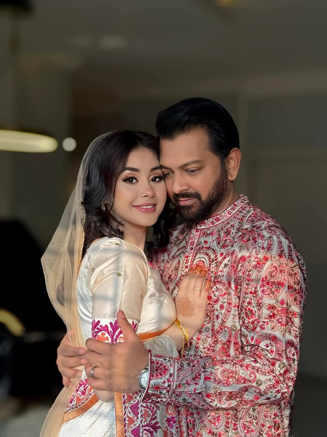 Eid Special Chandriri Silk Sharee & Digital Print Panjabi | Premium Couple Dress Set for Festival