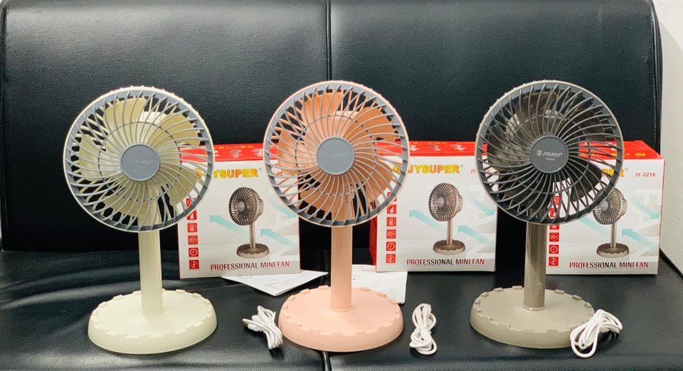 JYSUPER JY-2218 USB Rechargeable Mini Table Fan – Portable Cooling with Adjustable Speed