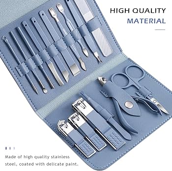 16PCS Stainless Steel Manicure & Pedicure Set – Professional Grooming Kit for Men & Women