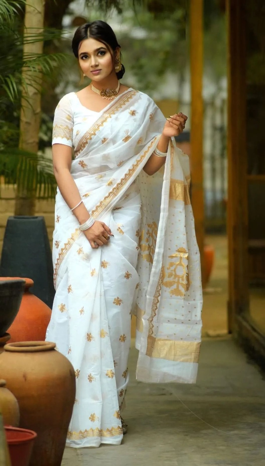 Premium Semi Muslin Afsan & Skin Print Saree – 14 Haat Stylish Sharee with Blouse | প্রিমিয়াম কোয়ালিটি সেমি মসলিন শাড়ি ব্লাউজসহ