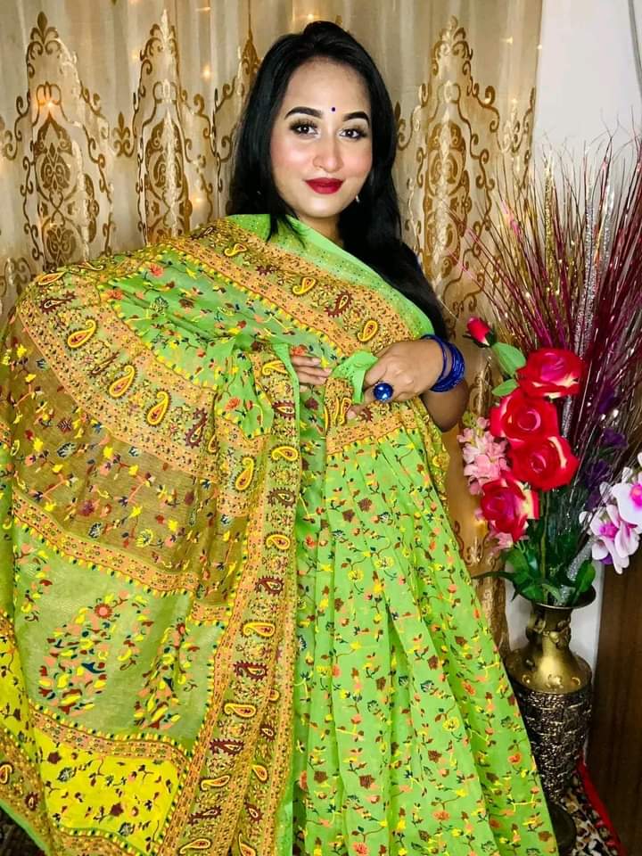 Luxary Half Silk Screen Print Saree – 12 Haath Traditional Sharee | হাফ সিল্ক স্ক্রিন প্রিন্ট শাড়ি