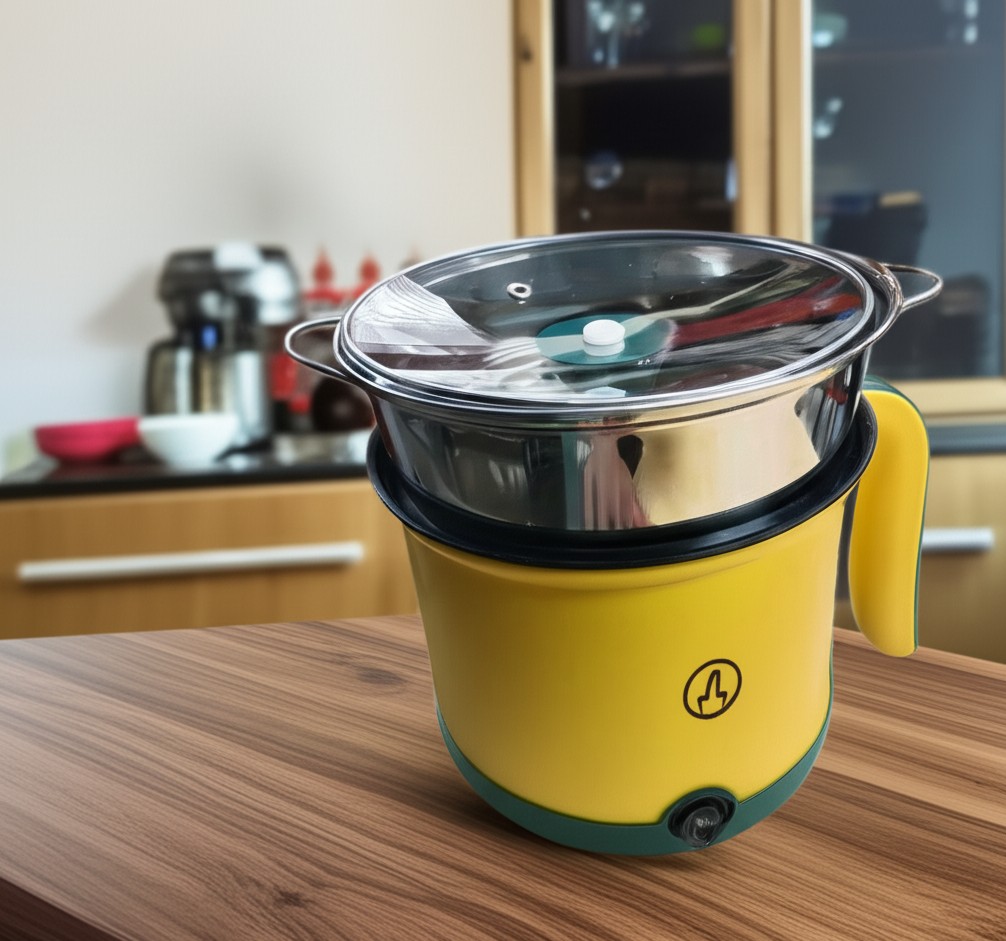 Simplicity 2L Electric Cooking Pot – মাল্টিপারপাস মিনি কুকার ও স্টিমার | Portable & Easy Cooking Solution