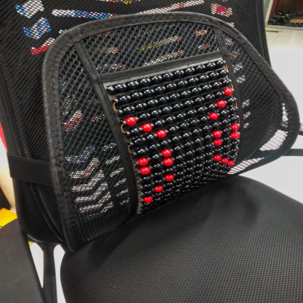 Seat Right Adjustable Back Support with Revolving Massage Balls – Spine & Lumbar Pain Relief Cushion for Office/Home