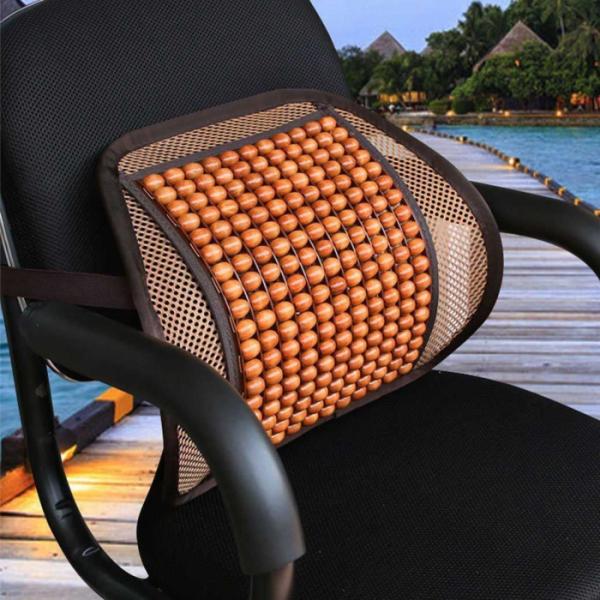 Seat Right Adjustable Back Support with Revolving Massage Balls – Spine & Lumbar Pain Relief Cushion for Office/Home