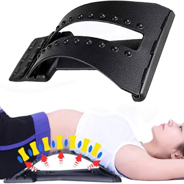 Magic Back Support with Cushion – 5 Minutes a Day Lumbar Traction Device for Lower Back Pain Relief | Multipurpose & Portable
