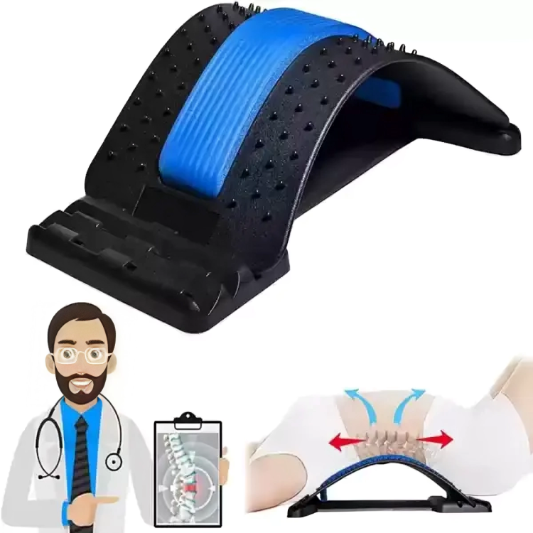 Magic Back Support with Cushion – 5 Minutes a Day Lumbar Traction Device for Lower Back Pain Relief | Multipurpose & Portable