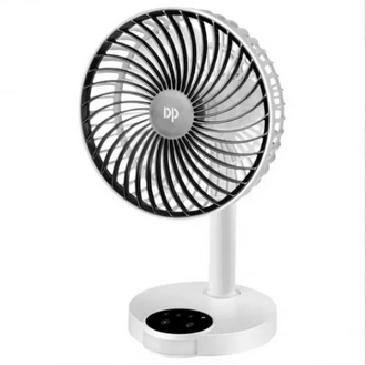 DP 7626 Rechargeable Portable USB Fan with LED Light – 4000mAh Battery