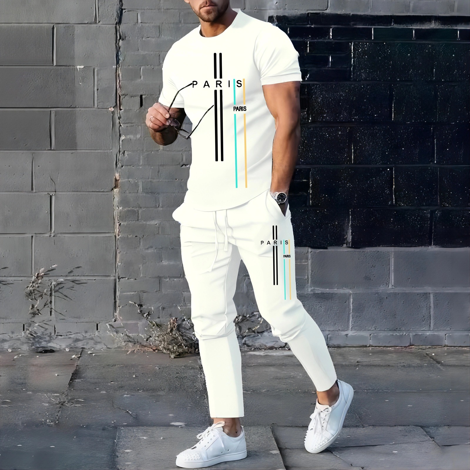 Men's Stylish Printed T-Shirt and Jogger Pant Set – Premium Mass Fabric