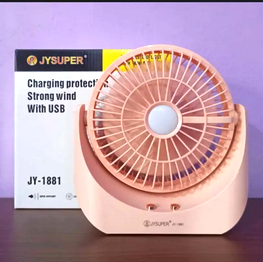 JY Super lithium rechargeable fan mini table fan with LED light JY 1881