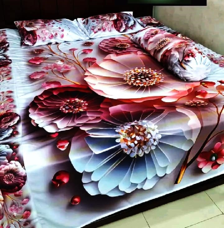 Premium 3D Bedsheet 4 Piece Set | সুইস ভেলভেট ডিজিটাল প্রিন্ট বেডশীট | Original Digital Bedding for Elegant Bedroom Look | original product