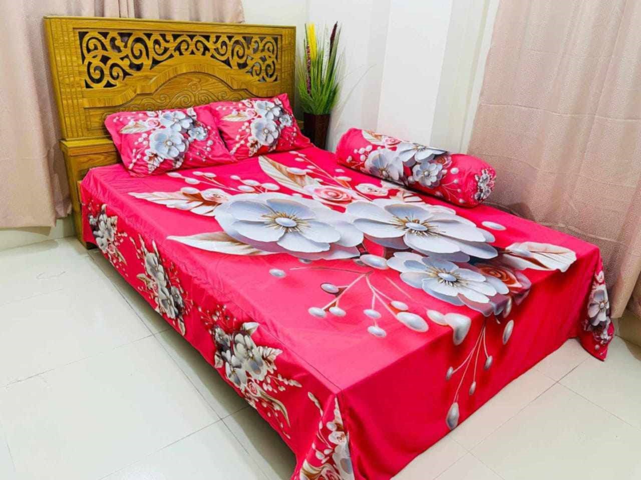 3D Velvet Bedsheet Set (4 Pieces) | Premium Digital Printed Bedding | ঘর সাজানোর জন্য বেস্ট বেডশিট