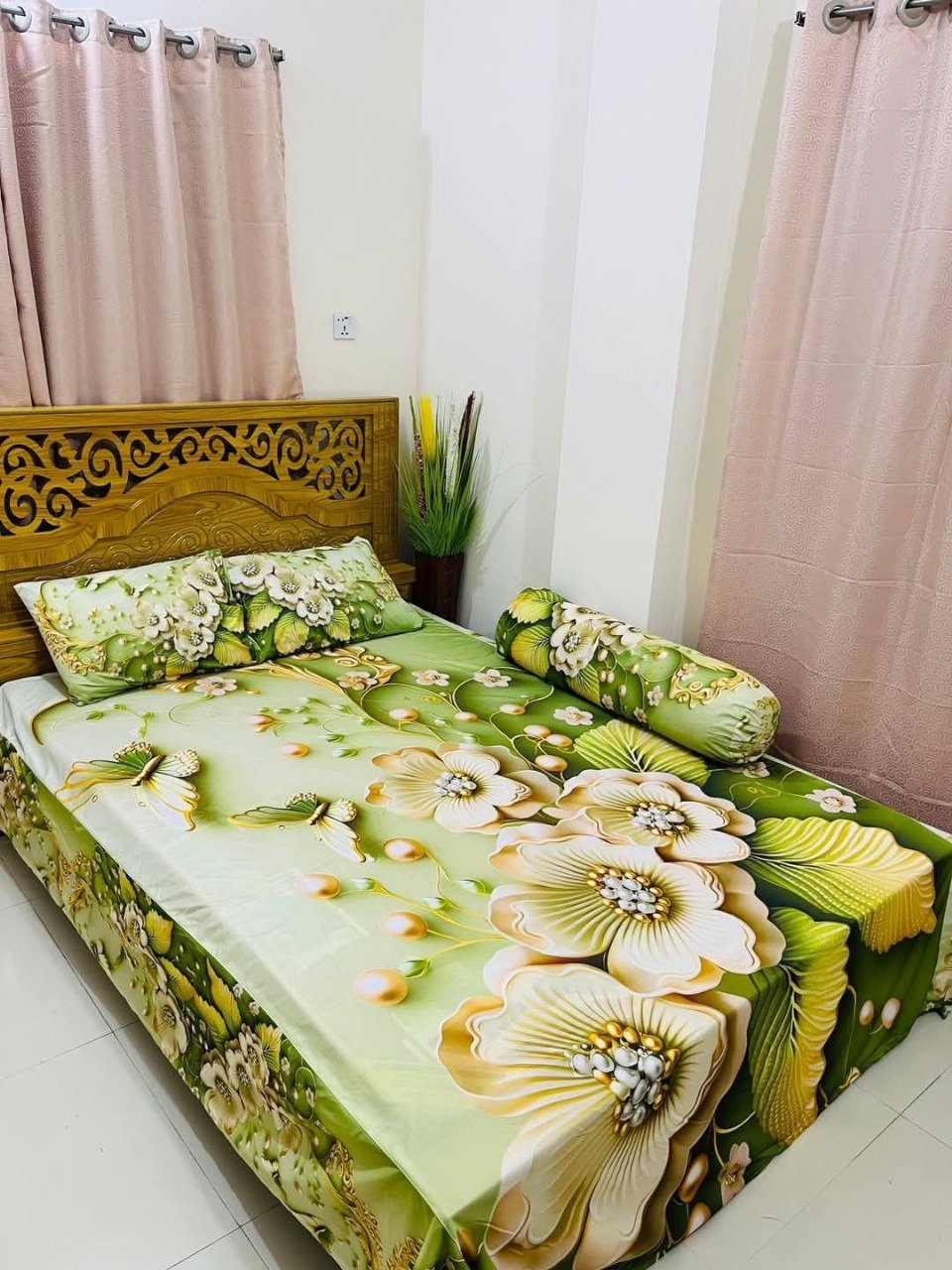 Original 3D Bedsheet Set – 4 pcs | সুইস ভেলভেট ডিজাইন | Soft & Elegant Bed Cover for Home Decor